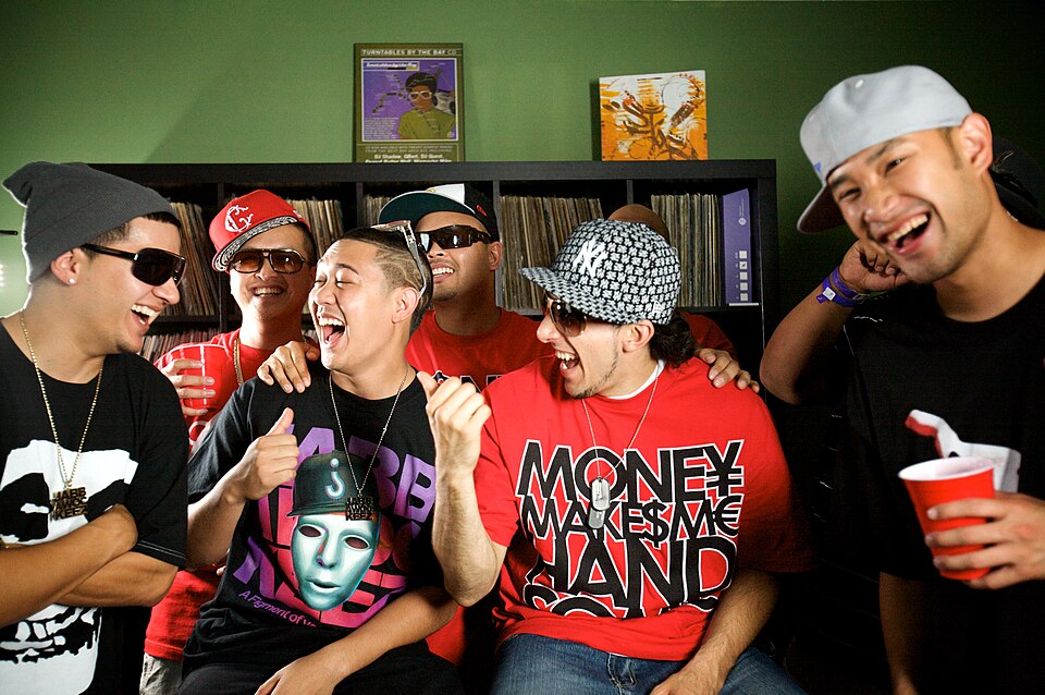 Jabbawockeez hip-hop dance crew and the Fingerbangerz, a group of DJs who produce the music for all of their performances. Photo by Mark J. Sebastian (www.markjsebastian.com)